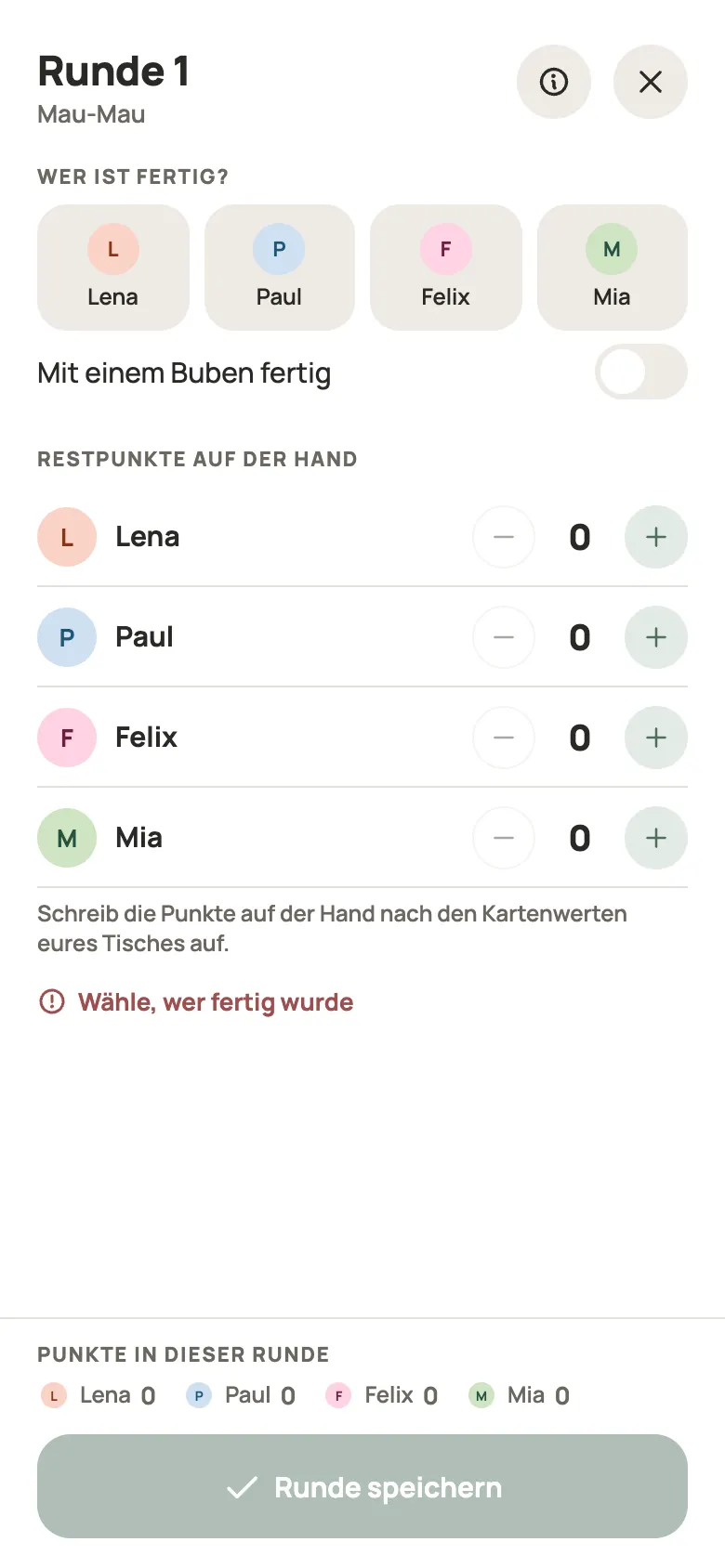 Eine Runde Mau-Mau in Yazboz Guru eintragen