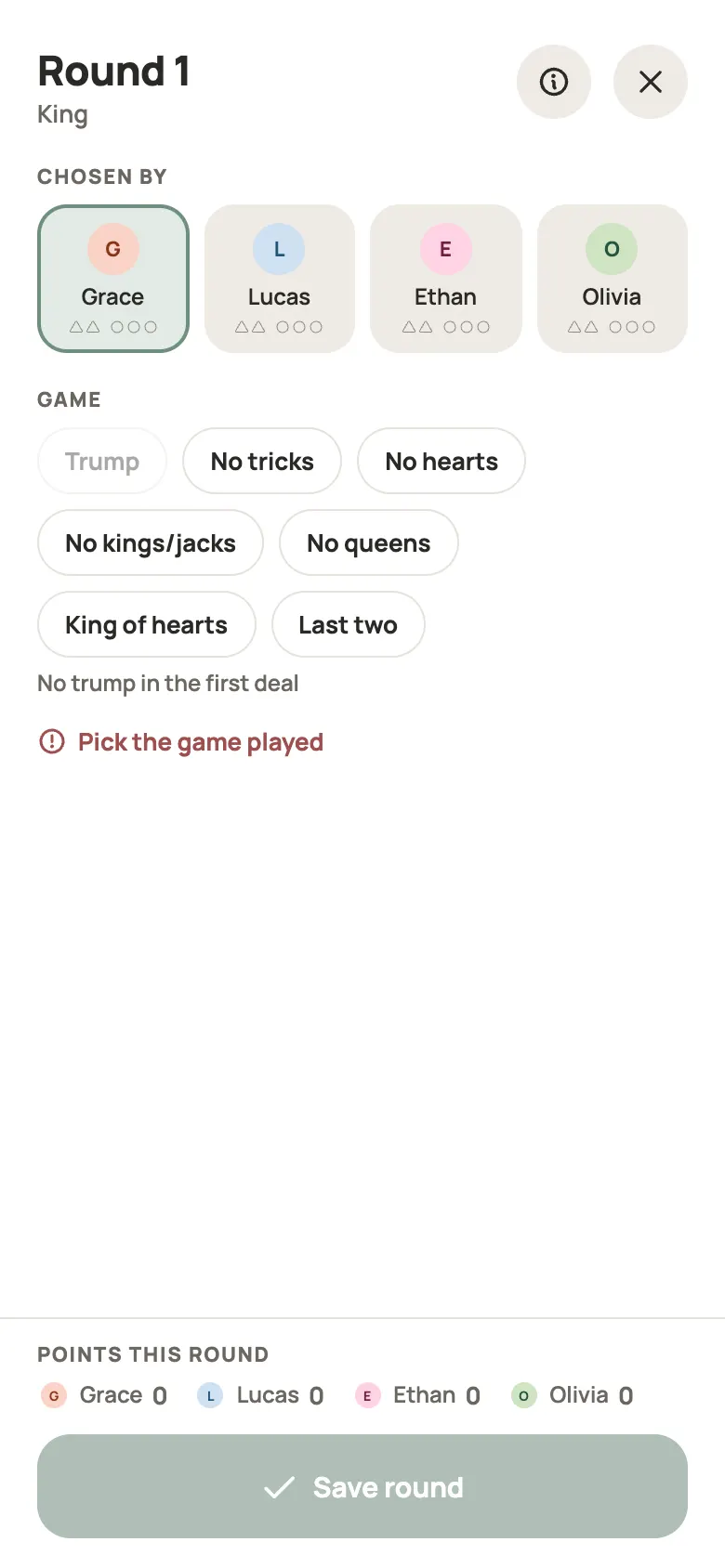 Entering a King round in Yazboz Guru