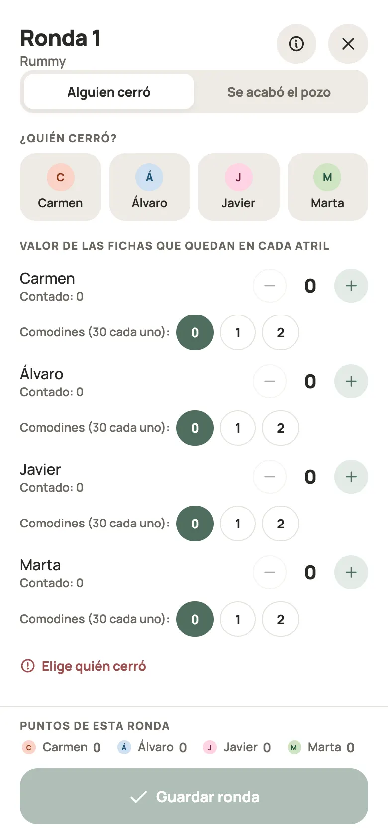 Anotar una ronda de Rummy en Yazboz Guru