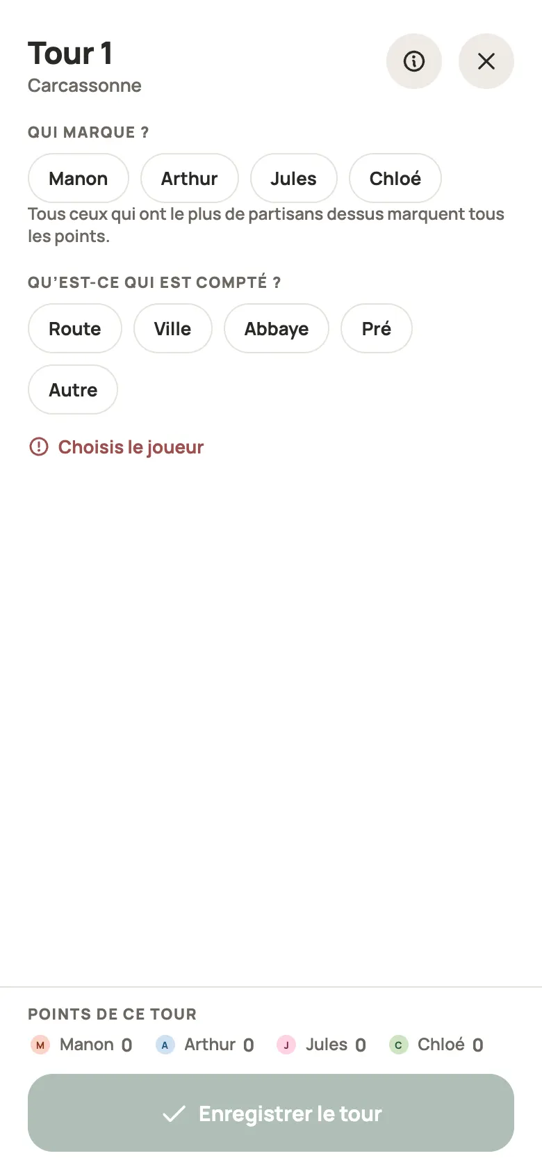 Saisie d’une manche de Carcassonne dans Yazboz Guru