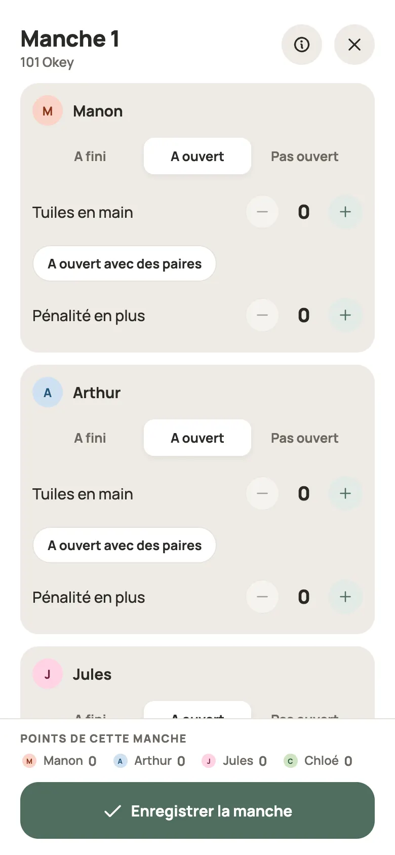Saisie d’une manche de 101 Okey dans Yazboz Guru
