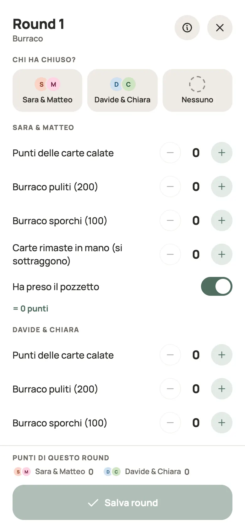 Inserimento di una mano di Burraco in Yazboz Guru