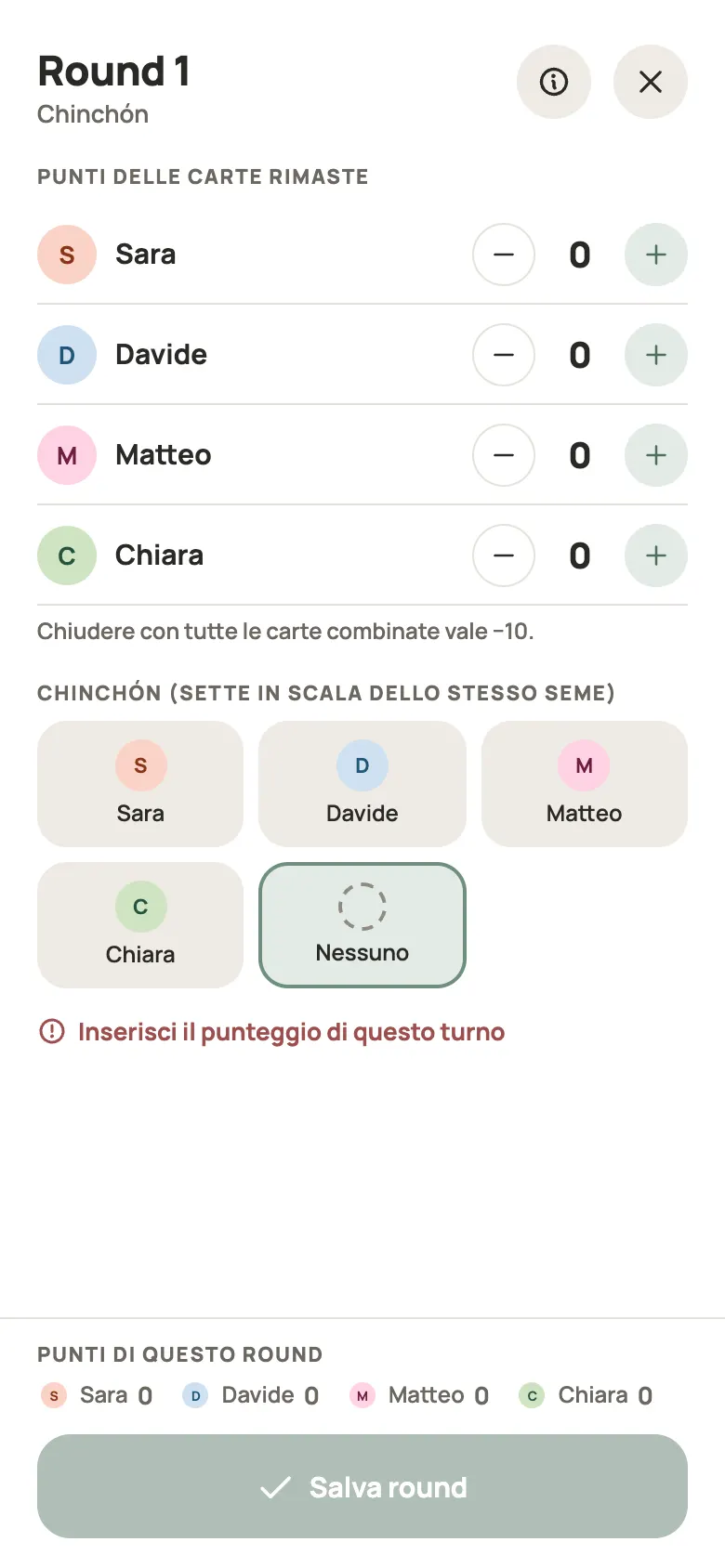 Inserimento di una mano di Chinchón in Yazboz Guru