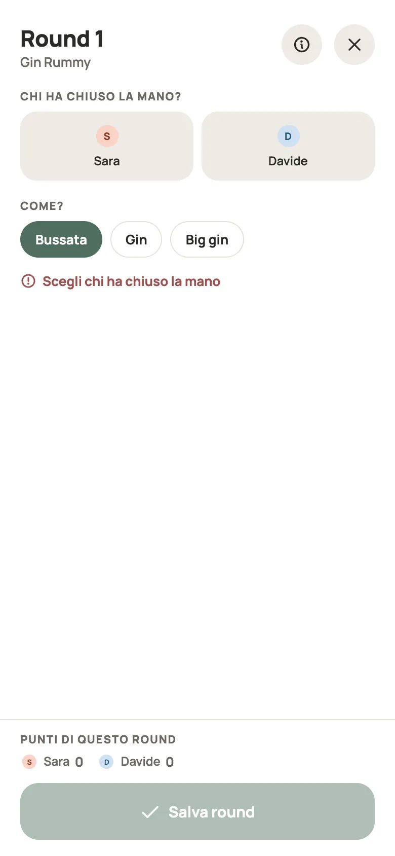 Inserimento di una mano di Gin Rummy in Yazboz Guru