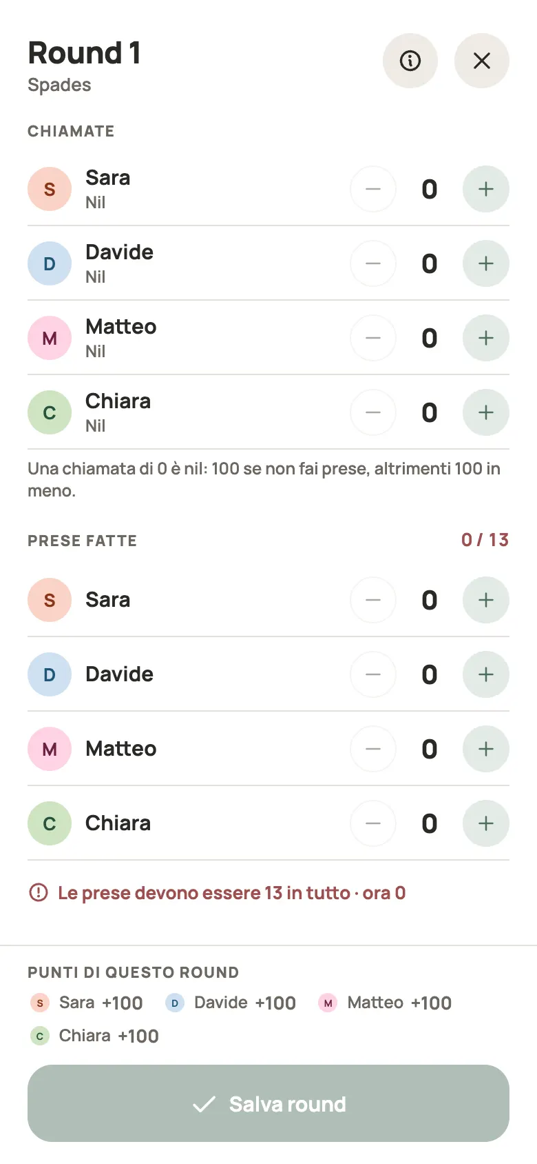 Inserimento di una mano di Spades in Yazboz Guru