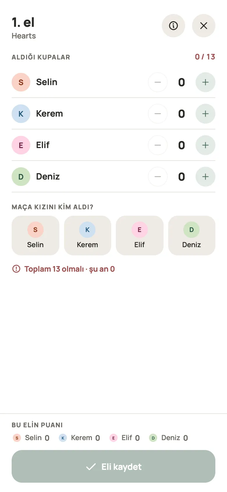Yazboz Guru’da bir Hearts elinin girişi