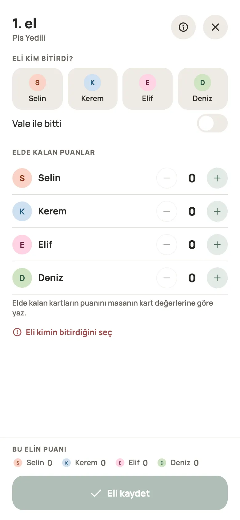 Yazboz Guru’da bir Pis Yedili elinin girişi