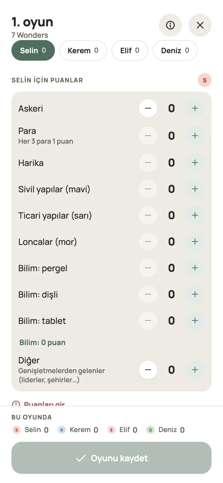 Yazboz Guru’da bir 7 Wonders elinin girişi