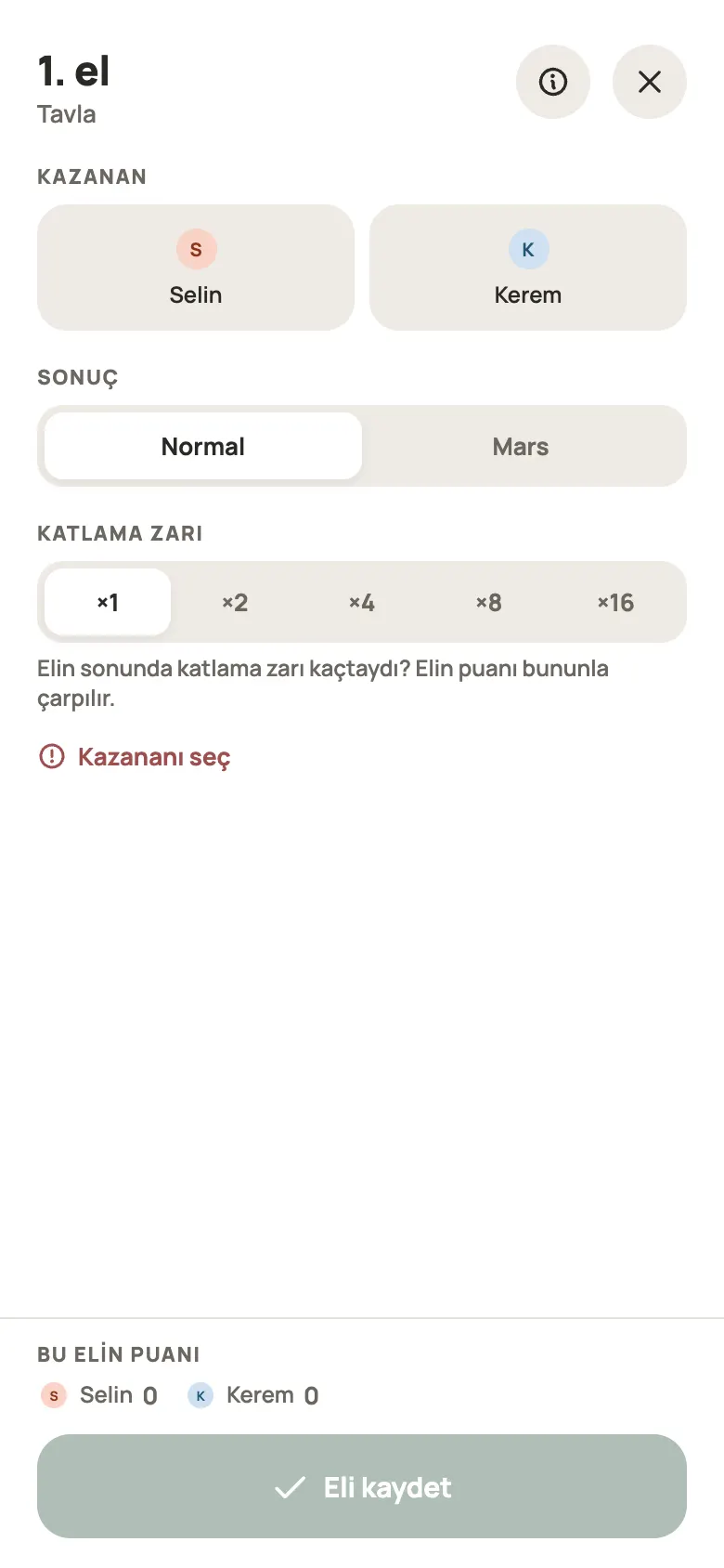 Yazboz Guru’da bir Tavla elinin girişi